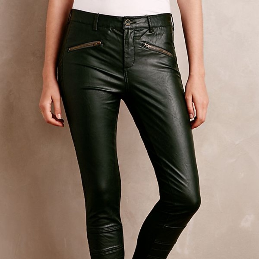 Anthropologie~ Pilcro Vegan Leather Moto Pants